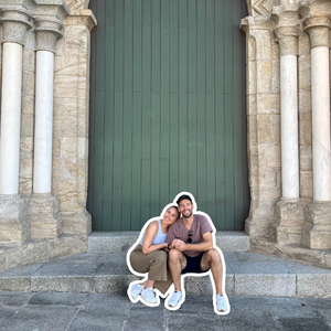We are Ella & Ryan, digital nomads, exploring the world mindfully. Between getting married, becoming nomads, and starting our own businesses, we’re sharing everything we learn along the way. Here is a picture of us in Evora, Portugal.