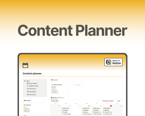 Free Notion Template Easy-to-use and comprehensive Content Planner template on Notion for freelancers, small businesses, and side-hustles. Organize all social media content for instagram, tiktok, facebook, linkedin, Youtube, etc. across multiple accounts.