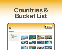 Free Notion Template to  Easy-to-use and comprehensive bucket list and countries visited tracker template on Notion for Digital nomads, travellers, and adventure seekers.