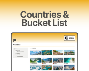 Free Notion Template to Easy-to-use and comprehensive bucket list and countries visited tracker template on Notion for Digital nomads, travellers, and adventure seekers.