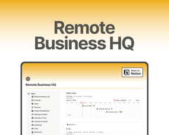 Run your entire business on Notion, calling all remote workers and nomads. Track finances, deals and sales, projects, tasks, meetings, and time tracking.
