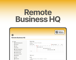 Run your entire business on Notion, calling all remote workers and nomads. Track finances, deals and sales, projects, tasks, meetings, and time tracking.