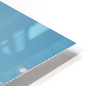 Blue plastic sheet on a white background. Features Mount Cook / Aoraki and nearby lakes in New Zealand.