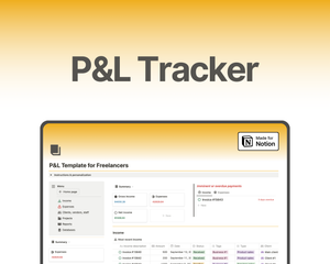 Easy-to-use and comprehensive profit and loss tracker template on Notion for freelancers, small businesses, and side-hustles. Organize all your businesses finances in one centralized place. Monitor profitability across your business by project and by client.